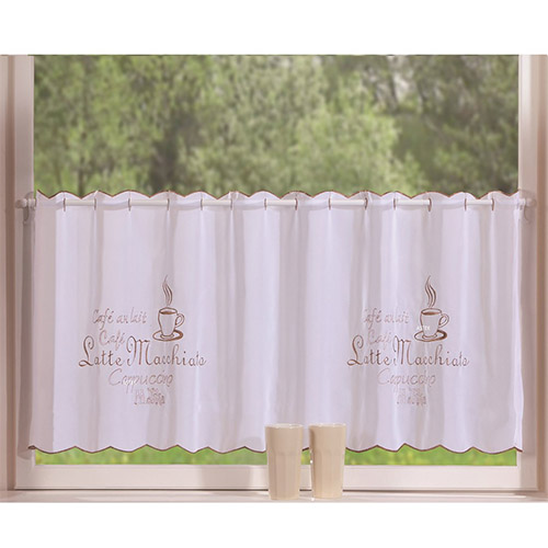 Færdigsyet cafegardin - Capuccino