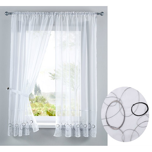 Køkkengardin sæt - Aura sort