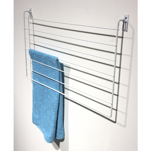 Tørrestativ til væg - Hvid 100 cm.