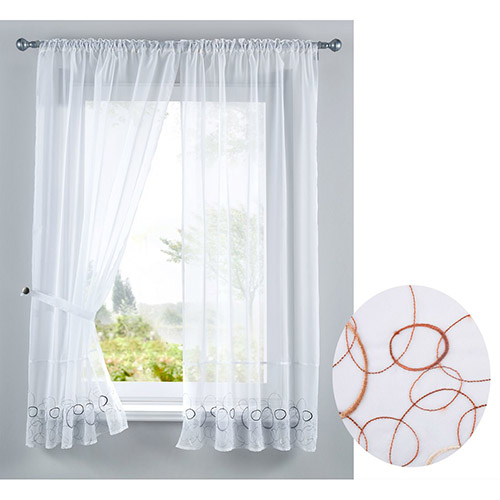 Køkkengardin sæt - Aura brun