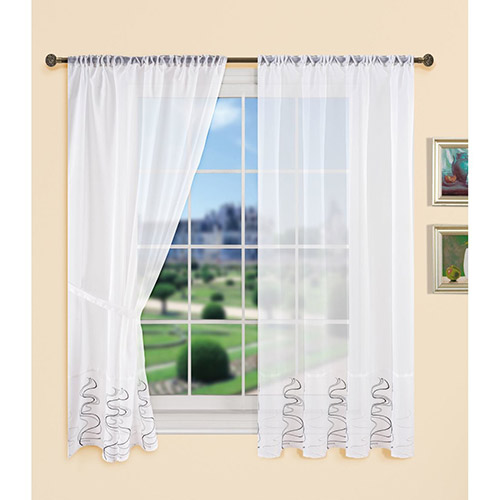 Komplet gardinsæt - Waves sort