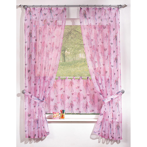 Komplet gardinsæt til børn - Lyserød