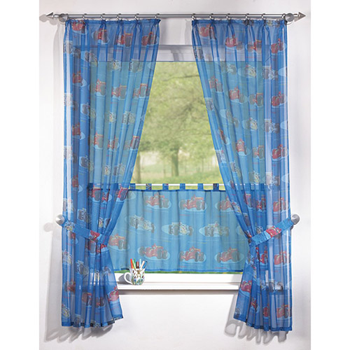 Komplet gardinsæt til børn - Biler