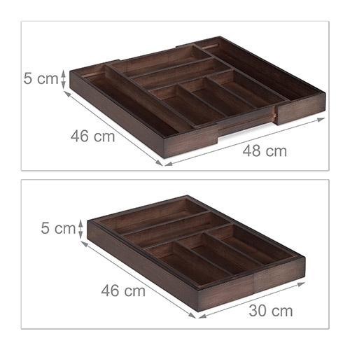 Brun bestikbakke - Justerbar 5-7 rum