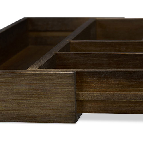 Justerbar bestikbakke i bambus - Brun