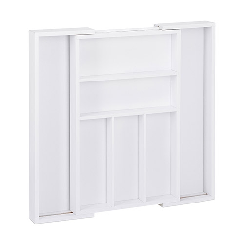 Justerbar bestikbakke i bambustræ - Hvid