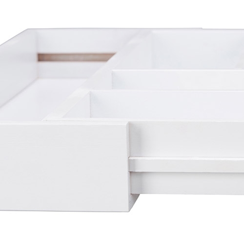 Justerbar bestikbakke i bambus - Hvid