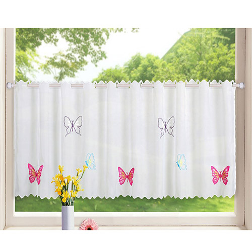 Færdigsyet cafegardin - Sommerfugle