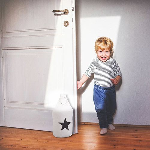 Grå dørstopper med stjerne