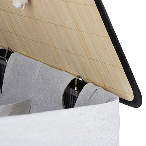 Vasketøjskurv med aftagelig vaskepose - Sort