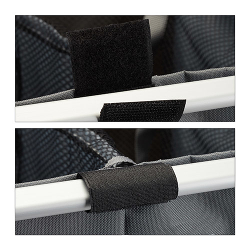 Vasketøjskurv i aluminium og Oxford polyester - Mørkegrå