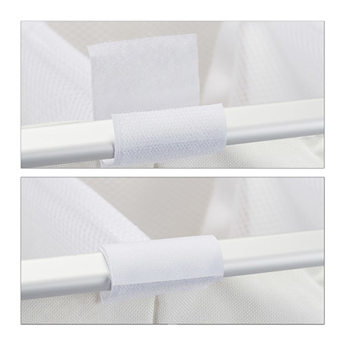 Vasketøjskurv i aluminium og Oxford polyester - Hvid