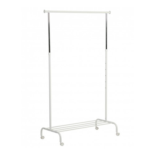 Hvidt højdejusterbart tøjstativ