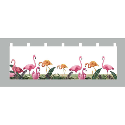 Fotoprint til køkkengardinet - Flamingoer