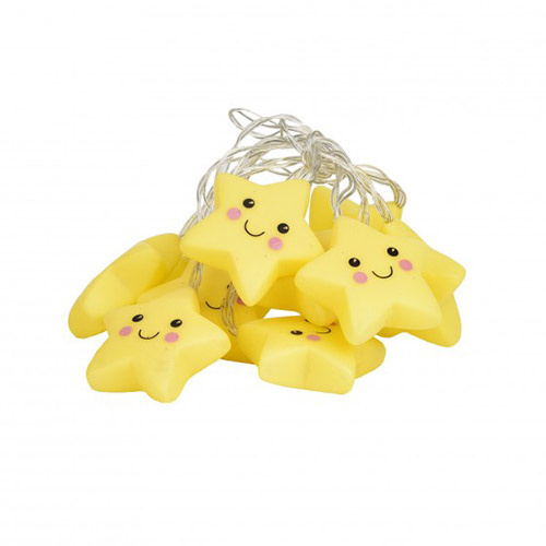 Indendørs lyskæde med smileys - 10 stjerner