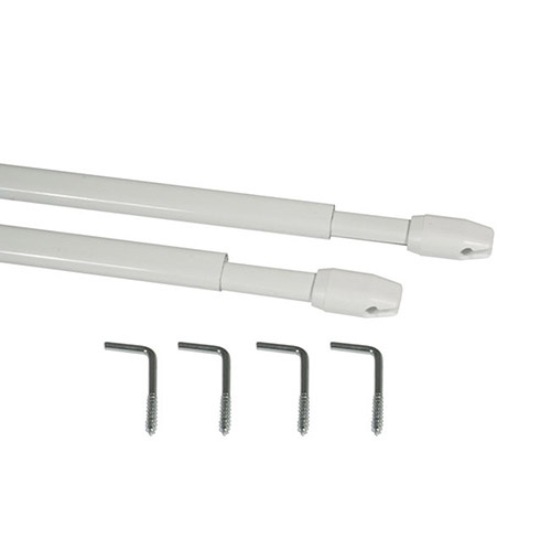 Gardinstang teleskop - 2'er sæt hvid 60-110 cm.