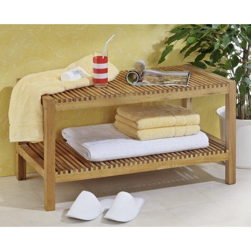 Bænk til badeværelse - Valnøddetræ