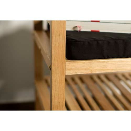 Træ skoreol med siddeplads 90 cm.