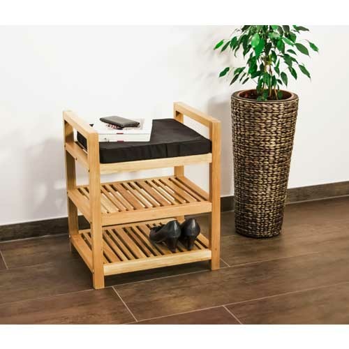 Skoreol med siddeplads i valnød 50 cm.