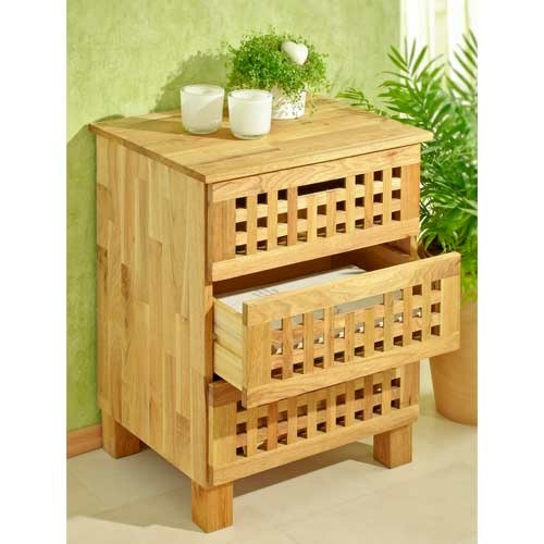 Træ kommode i valnød - 3 skuffer