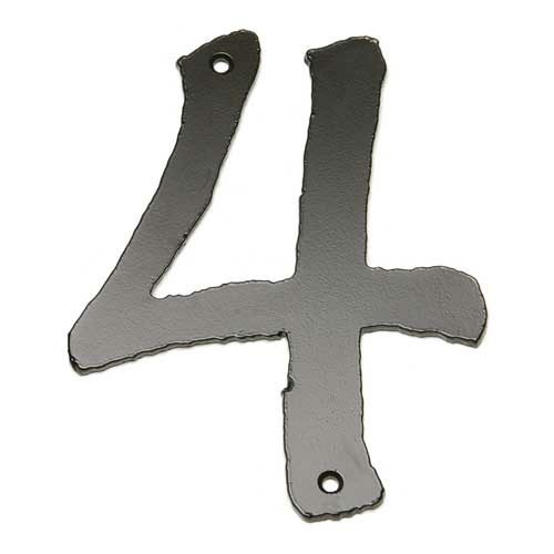 Husnummer 4 sort - Galvaniseret stål