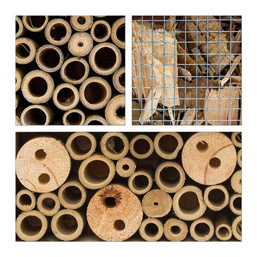 Fyldt med bambusrør og træ