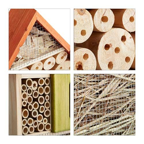 Fyldt med tagrør, bambusrør og træ