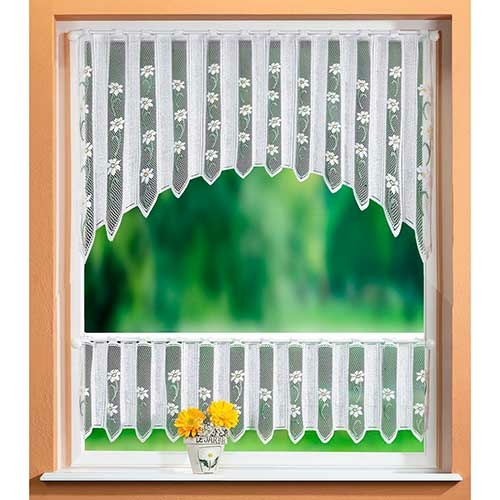 Cafegardin sæt - Hvide blomster