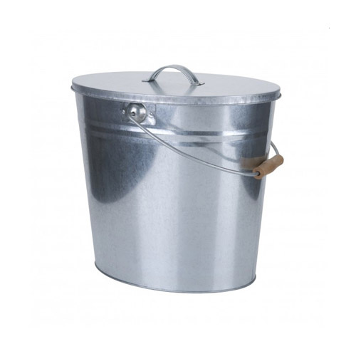 Galvaniseret oval askespand 15 l