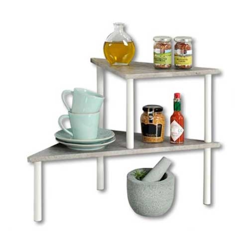 Hjørnehylde til køkkenbord - Hvid