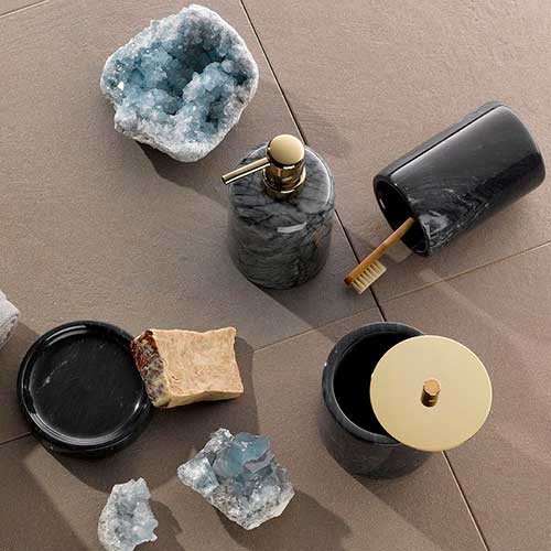 Sæbeskål sort - Marmor