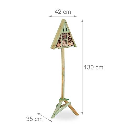Insekthotel træ med stander 130 cm.