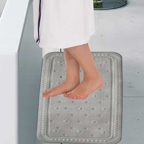 Bademåtte til brusekabine - Lysegrå 72 x 36 cm.