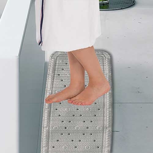 Bademåtte til brusekabine - Lysegrå 92 x 36 cm.