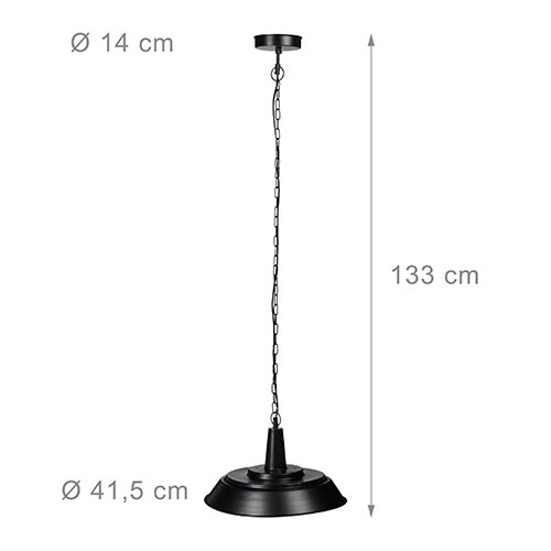 Sort hængelampe 41,5 cm.