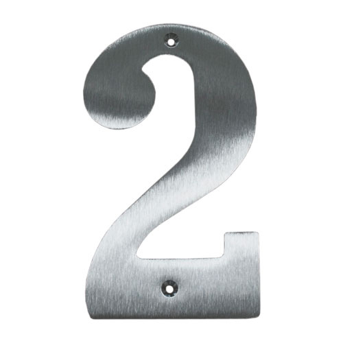 Husnummer 2 - Messing mat forkromet