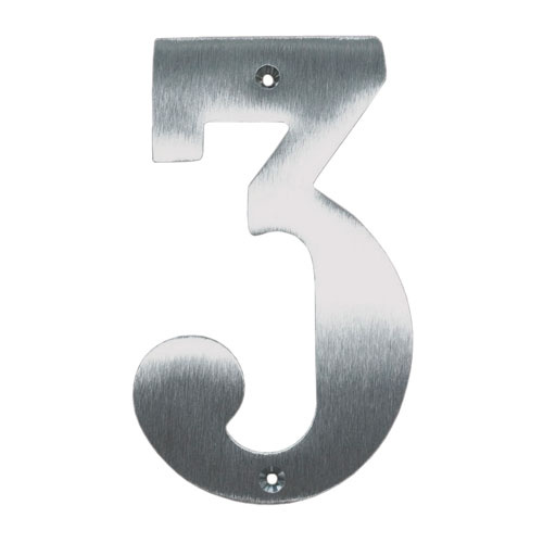 Husnummer 3 - Messing mat forkromet