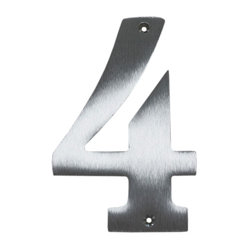Husnummer 4 - Messing mat forkromet