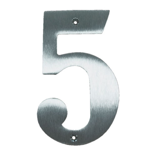 Husnummer 5 - Messing mat forkromet
