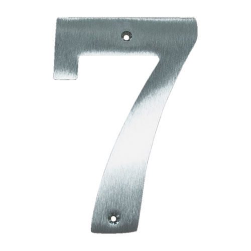 Husnummer 7 - Messing mat forkromet