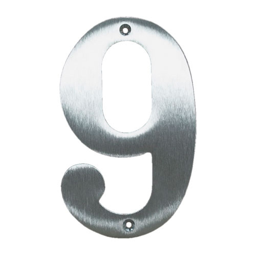 Husnummer 9 - Messing mat forkromet