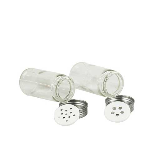 Krydderiglas med to typer låg