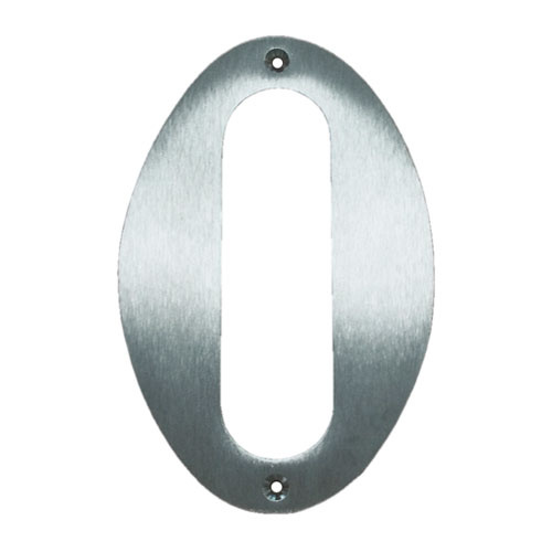 Husnummer 0 - Messing mat forkromet