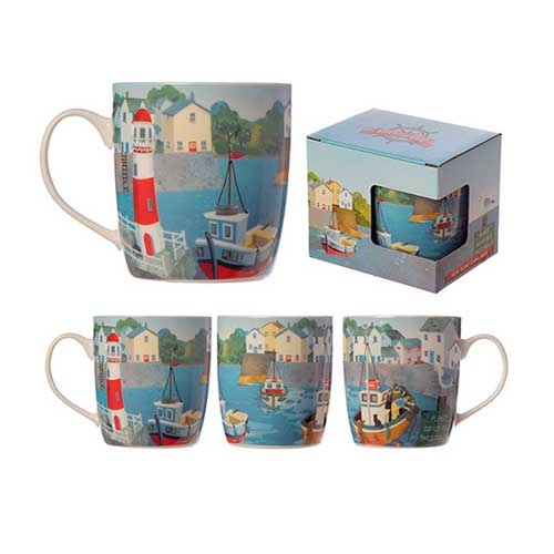 Porcelænskrus med skib