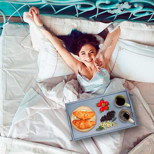 Morgenmadsbakke i bambus sammenklappelig - Grå