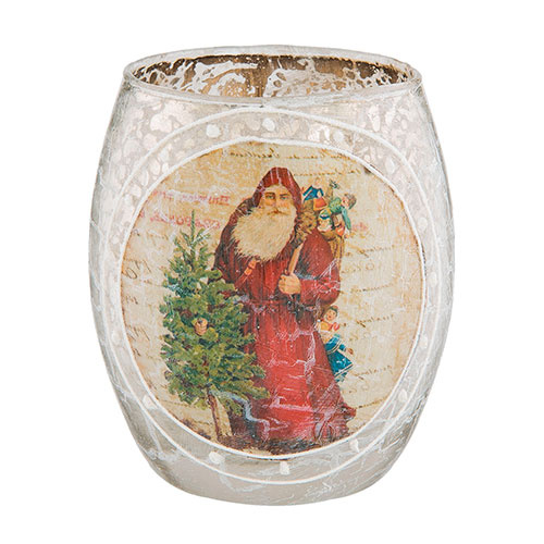 Fyrfadsstage julemotiv - Julemand 9 cm.