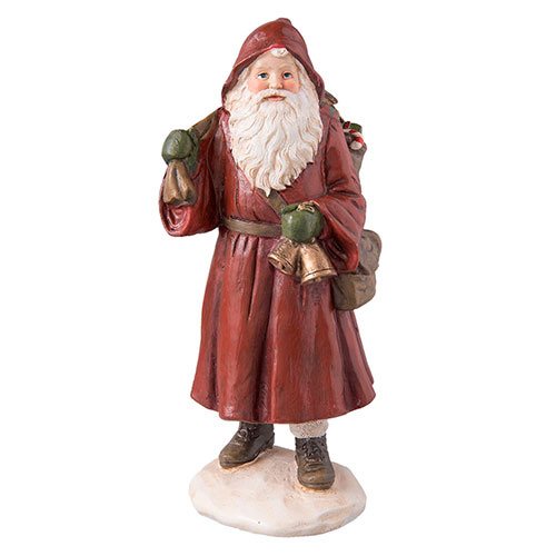 Julefigur - Julemand med sæk 17 cm.