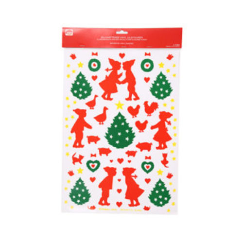 Vinduespynt jul - Barn rød/grøn A3