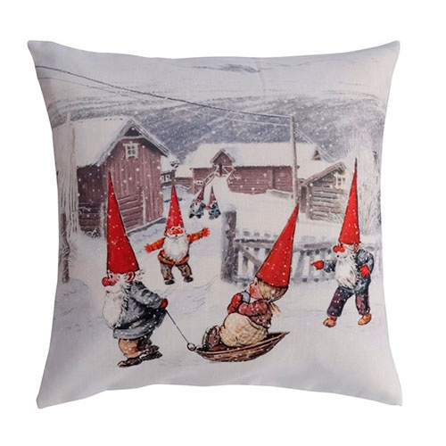 Julepude betræk 45 x 45 cm. - Julevalnød