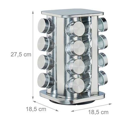 Opbevaring til krydderier 16 glas - Rustfrit stål